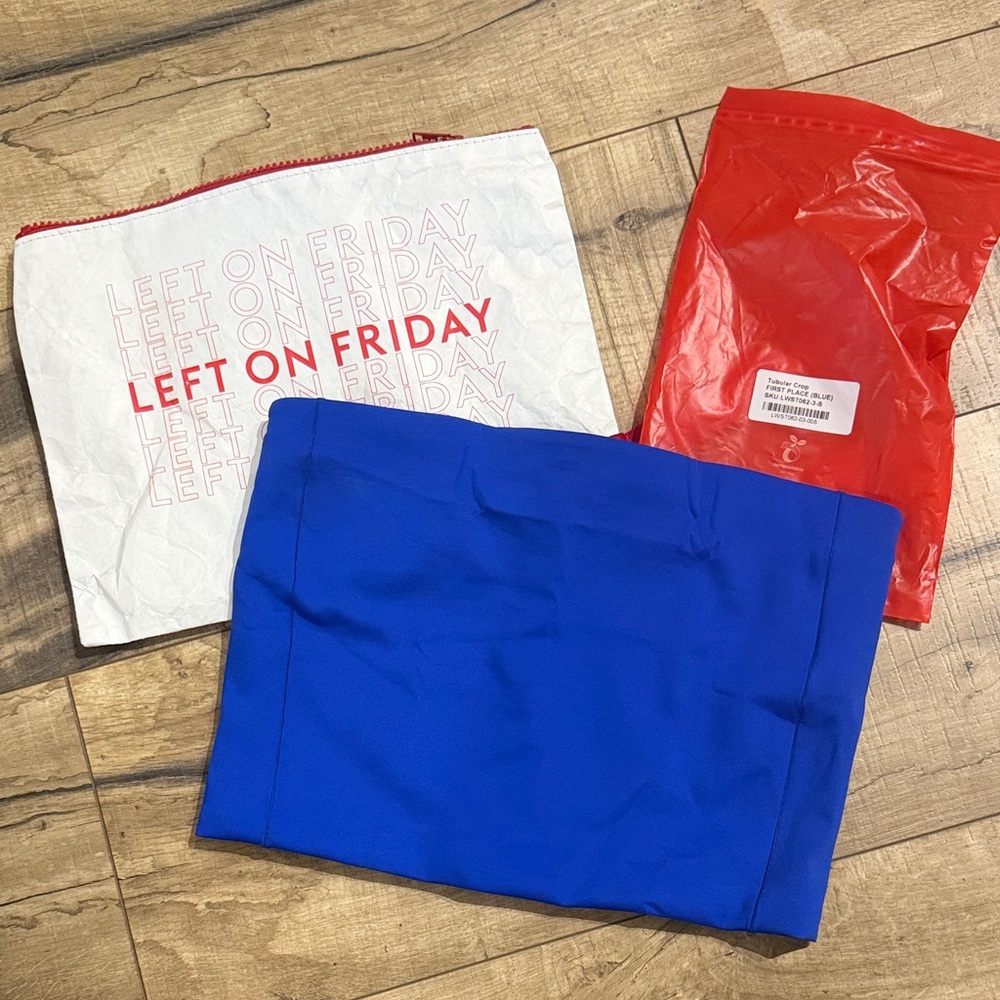 Blue Tubular swim top by Left on Friday